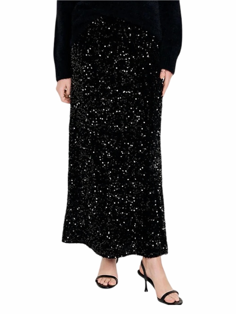 Old Navy Black Sequin Maxi Skirt